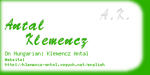 antal klemencz business card